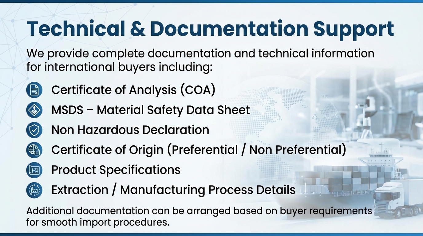 Technical documentation and certificate support for essential oils and cosmetic manufacturing