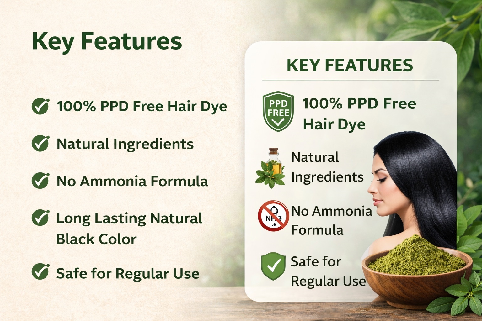 Henna Based Hair Dye Key Features