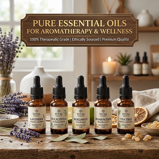 Pure essential oils for aromatherapy and wellness products