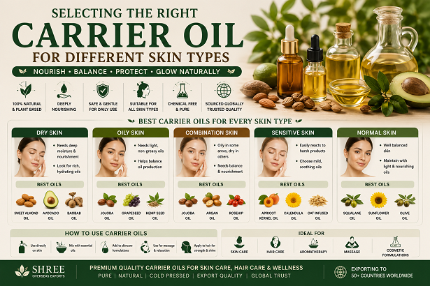 Selecting the right carrier oil for different skin types